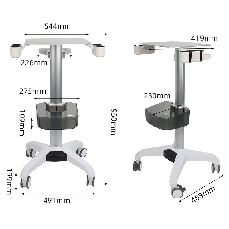 AOLIVIYA Hospital Mobile Trolley Notebook Color Ultrasound Cart Aluminum Alloy Panel Universal Stand Specialty Tools