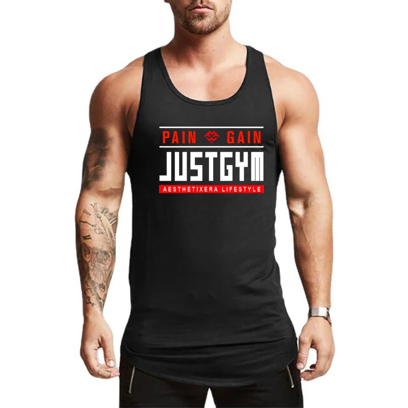 Summer Men Cotton Breathable Running Vest Gym Sleeveless Sports Tank  Sweat  Fitness Athletic Training Shirt Muscle Workout Wear