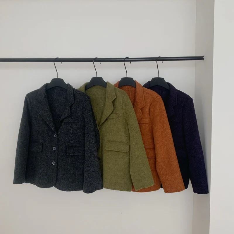 2026 Autumn/Winter New Double sided Wool Coat Women's Short, Small, Korean Version Loose Wool Woolen Coat Looks Thin