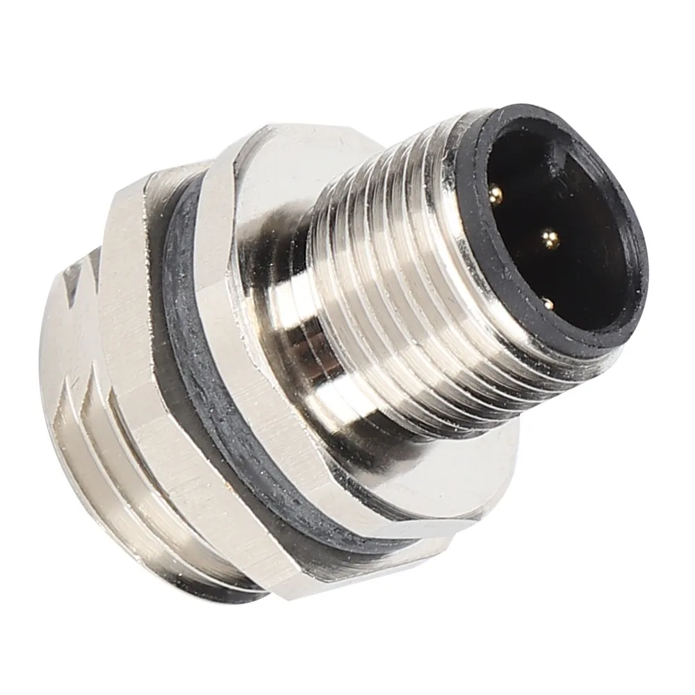 Automation 4 Pin M12BP4 Connector Front Mount M16 Thread Panel Mounted 4A 250V Waterproof Connector Cable Connection