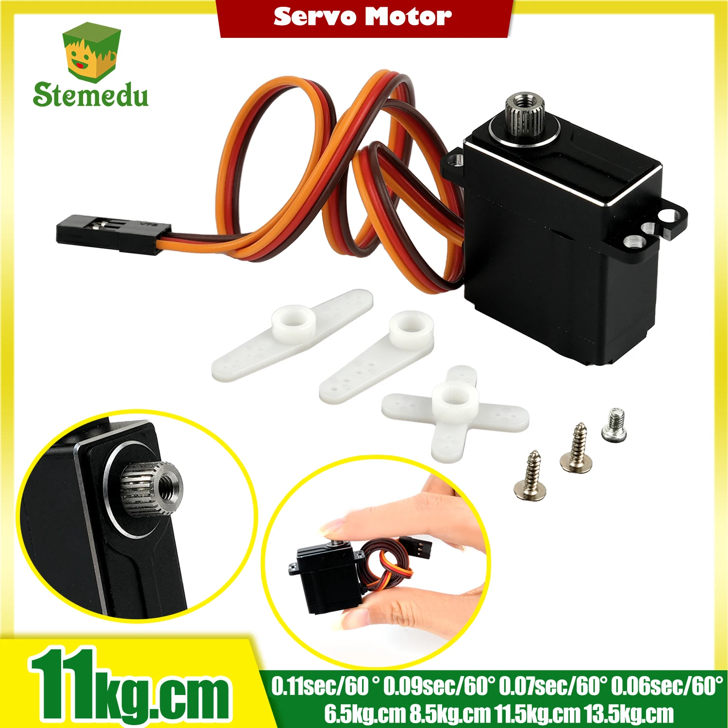 

11KG 4.8-8.4V Micro Digital Servo with Coreless Motor 360° Continuous Rotation Metal Gear for 1:24 SCX Cars&Helicopter Tail