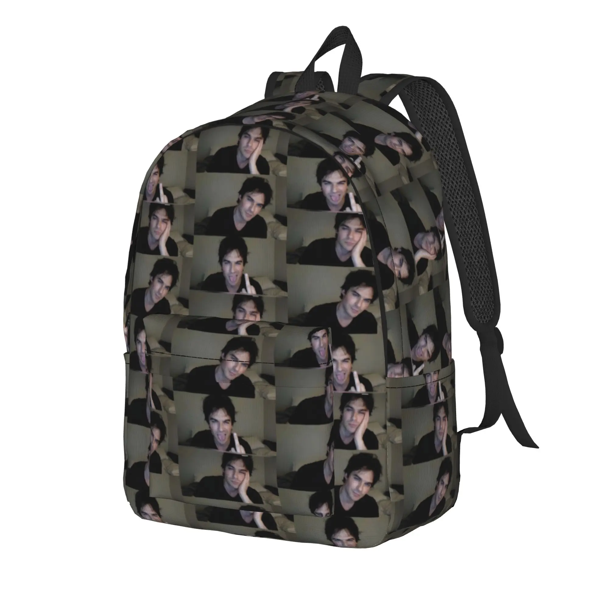 The Vampire Diaries Resuable Movie Backpack Damon Salvatore Travel Backpacks Boy Modern High School Bags Lightweight Rucksack