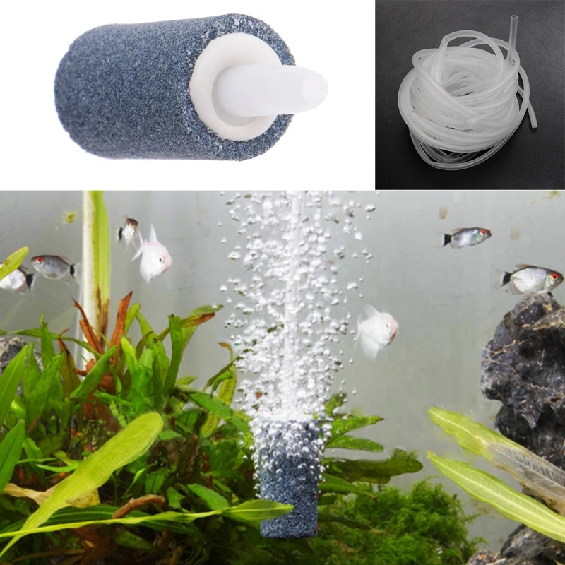 Air Stone Cylinder Bubbler Aquarium Fish for Tank Air Pump Accessories Reusable Mineral Stones Diffuser 1.6