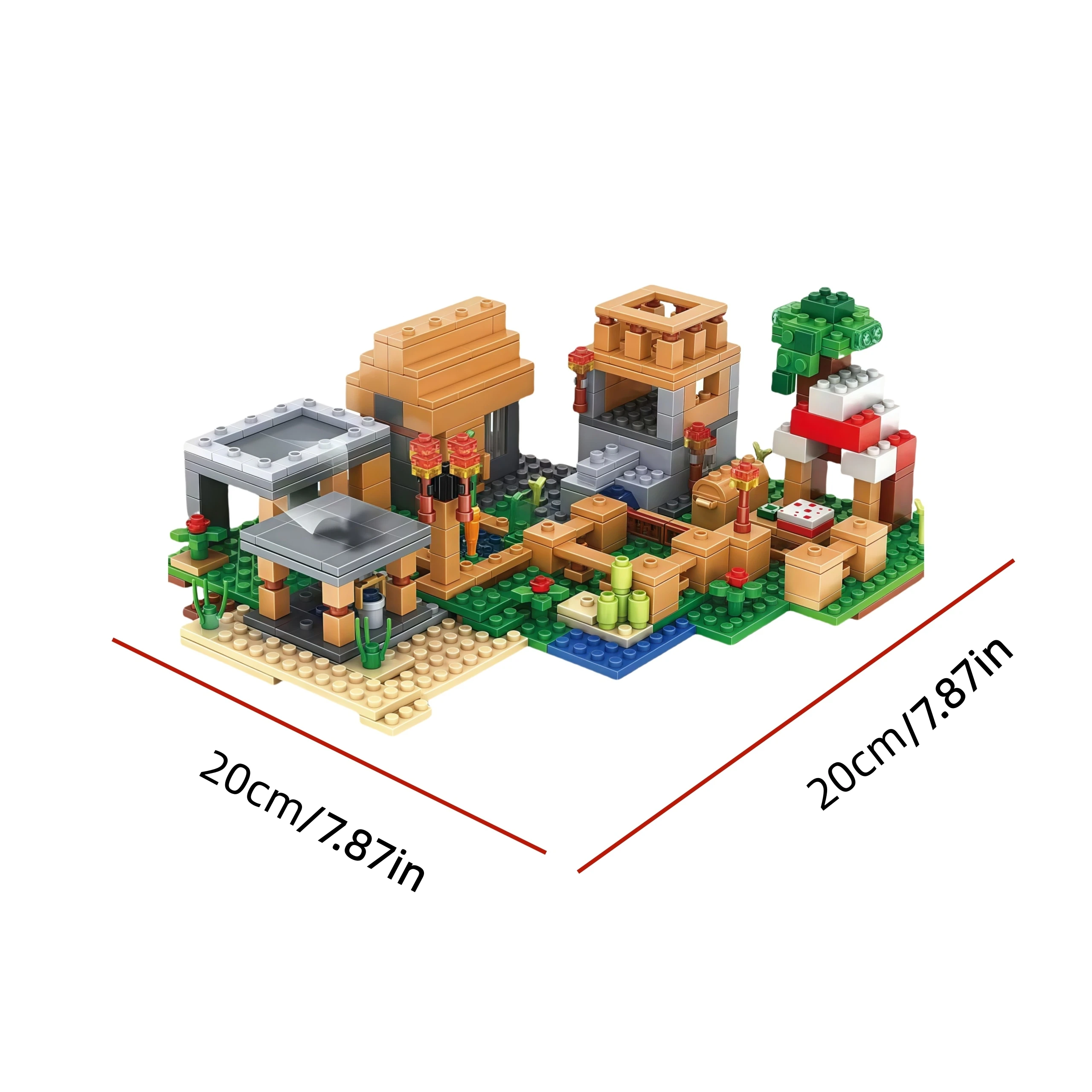 Luxuriöses 6-in-1 großes Dorfstapelblock-Set mit Baumhaus |   Premium-Design |   Geschenk und Sammlung