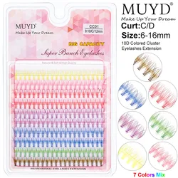 7 Color Mixed Eyelashes DIY Natural Eyelashes Makeup Tools Soft and Natural Easy to Operate Russian Curly Colored Eyelashes