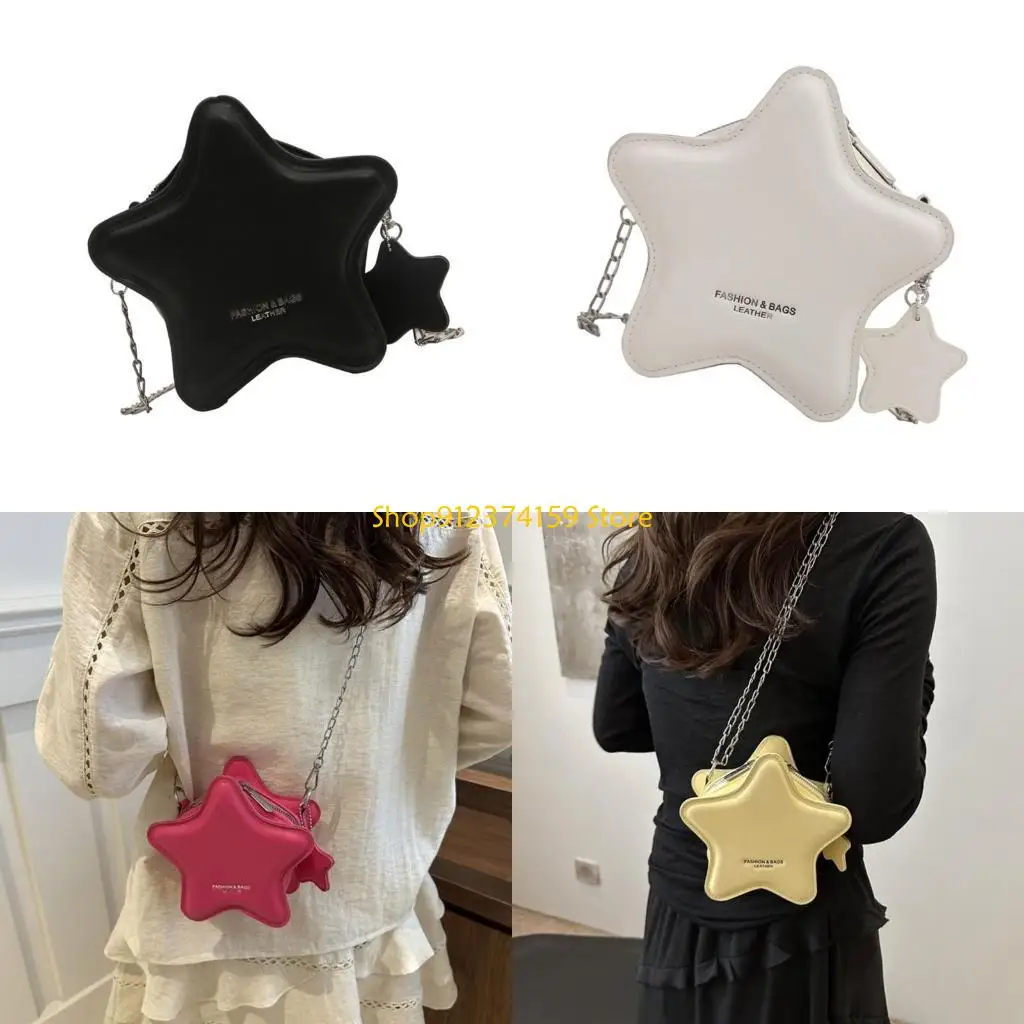 

G5AE Элегантная женская сумка через плечо в форме звезды из искусственной кожи, сумки на плечо с цепочкой для путешествий,
