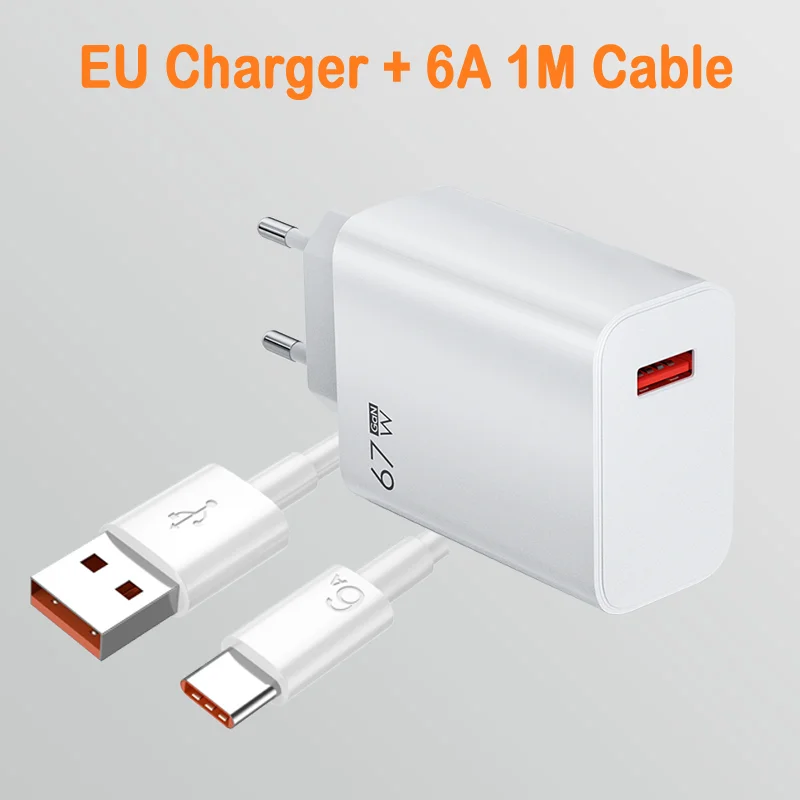 For Xiaomi Original 67W USB Super Fast Charger Power Adapter Mi 12 11 6A Type C Cable POCO X5 X4 Pro Redmi Note 9 10 11 Charging