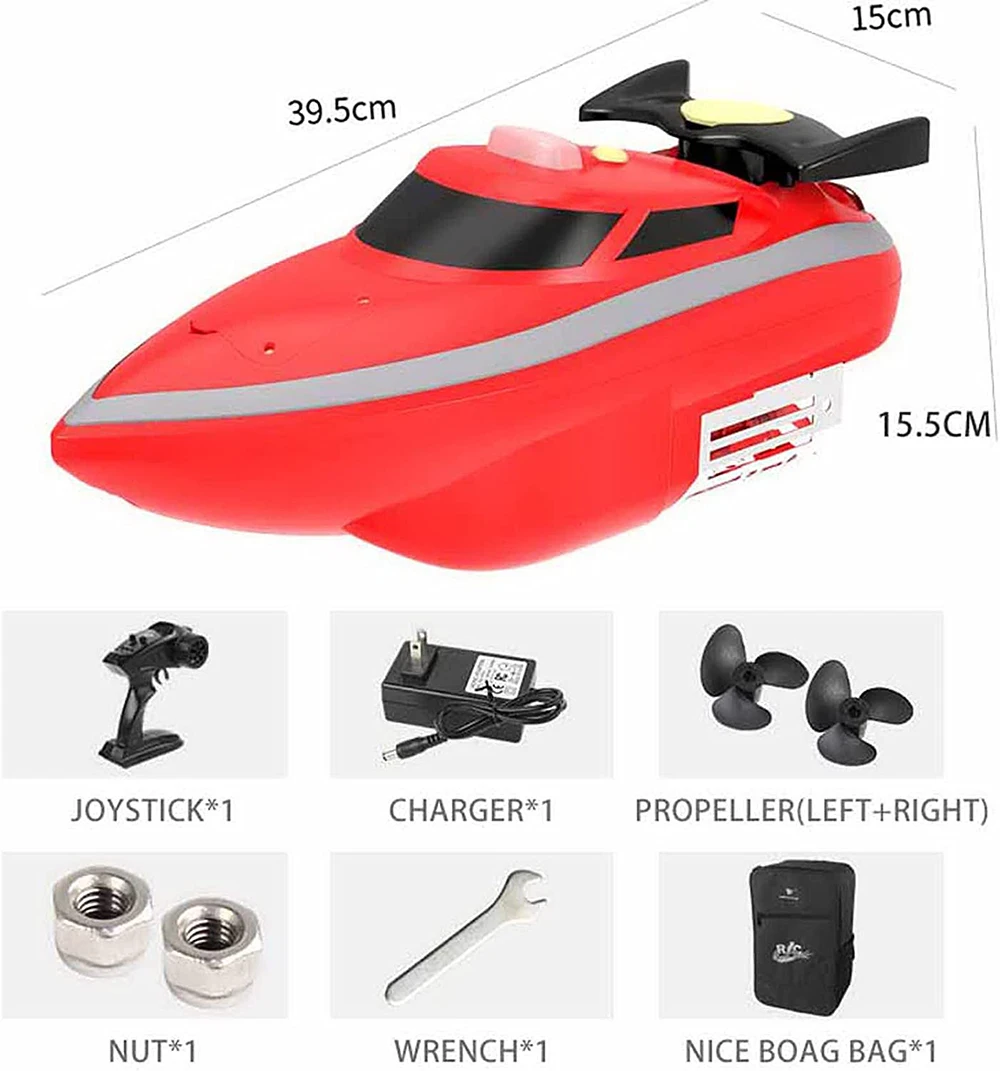 HJ807 2.4G RC Fishing Bait Boat Remote Control Nesting Boat Long Distance Fishing Hook Bait Trawling Tumbler Nesting Boat