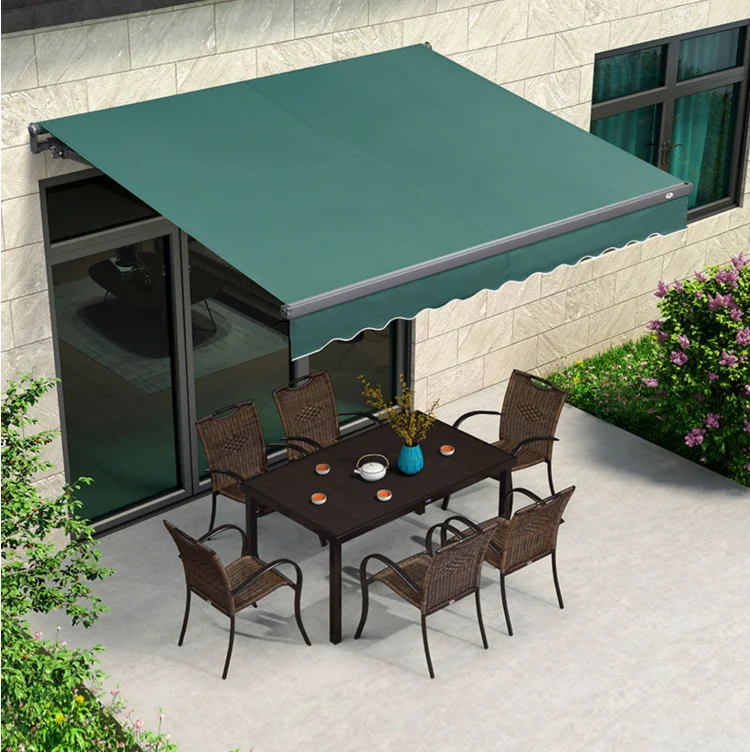 Fashion Household Outdoor Awning App Startup Retractable High Quality Rainproof Sunshade Full Cassette Finished Acrylic Canopy