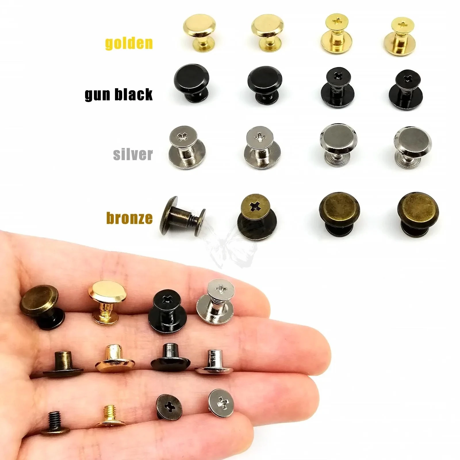 Body Jewelry Chicago - 20개입 원형 헤드 10mm 스크류백 시카고