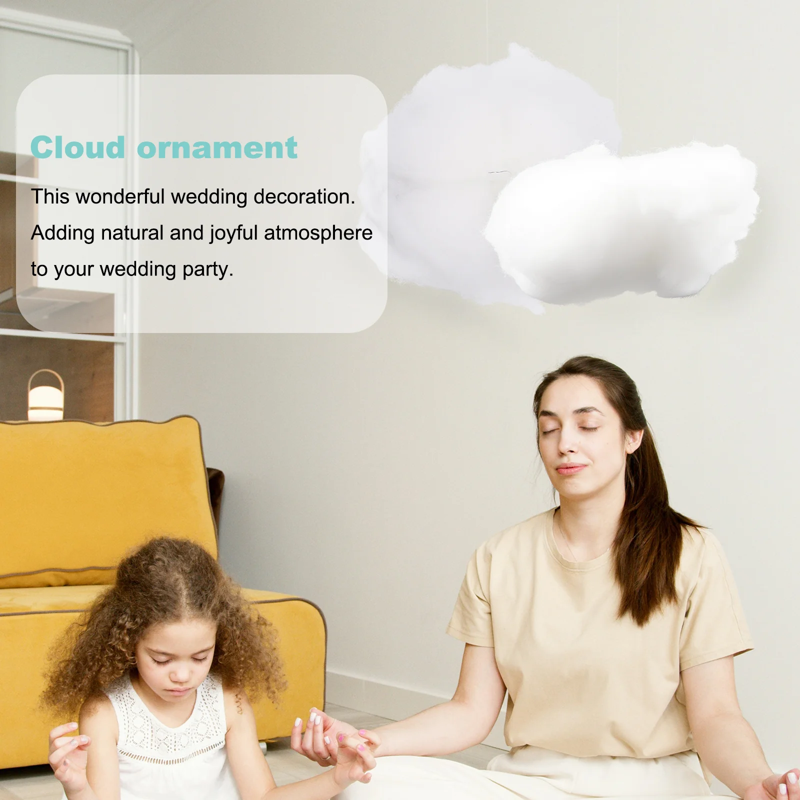 

4Pcs Cloud Hanging Ornament DIY Pendant Beautiful Color Nursery Room Decoration Baby Shower Party Wedding Decor