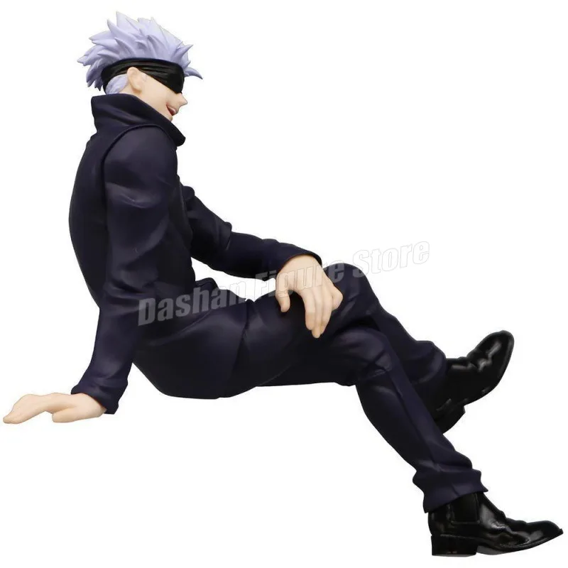 Anime Jujutsu Kaisen Satoru Gojo Action Figure Noodle Stopper 14cm Car Ornaments PVC Sitting Posture Collection Model Toys Gifts