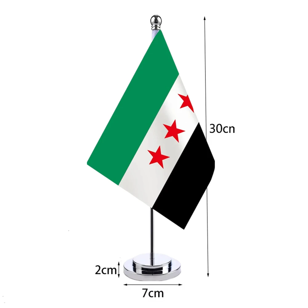 Aerlxemrbrae 14x21cm Office Desk Flag Of Syria Banner The The Syrian Arab Republic Syrian three Star Banner