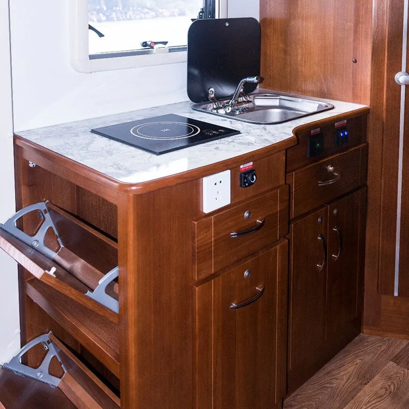 Luxury Waterproof Aluminum Rv Kitchen Cabinet New Modern Lightweight Camper Accessories for Camper Trailer Motorhome