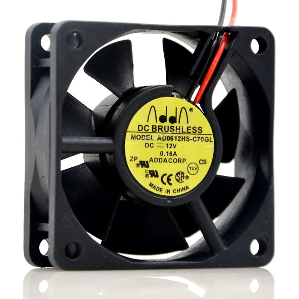 1pcs AD0612HS-C70GL 6020 60mm 60*60*20mm 2 Wires Computer Cooling Fan DC 12V 0.16A for ADDA