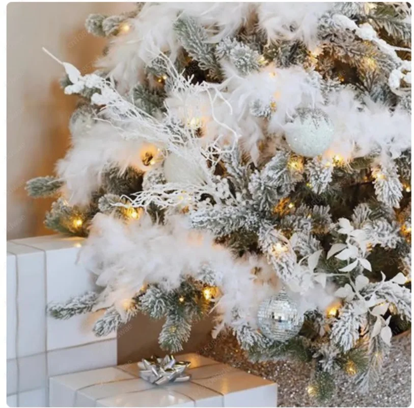 1.2 m white pe Christmas tree simple Christmas window decoration scene arrangement snow Christmas tree household ins light tree