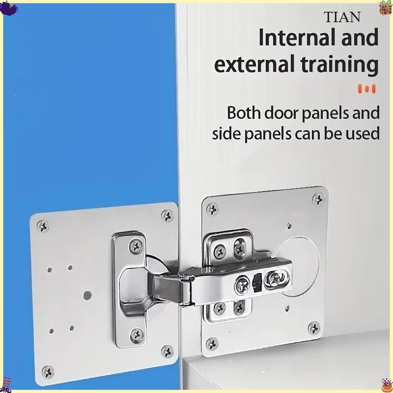 Stainless Steel Cabinet Hinge Repair Plate Pack Door Hinge Mounted Plate with Screws Furniture Hardware Accessories    TIAN