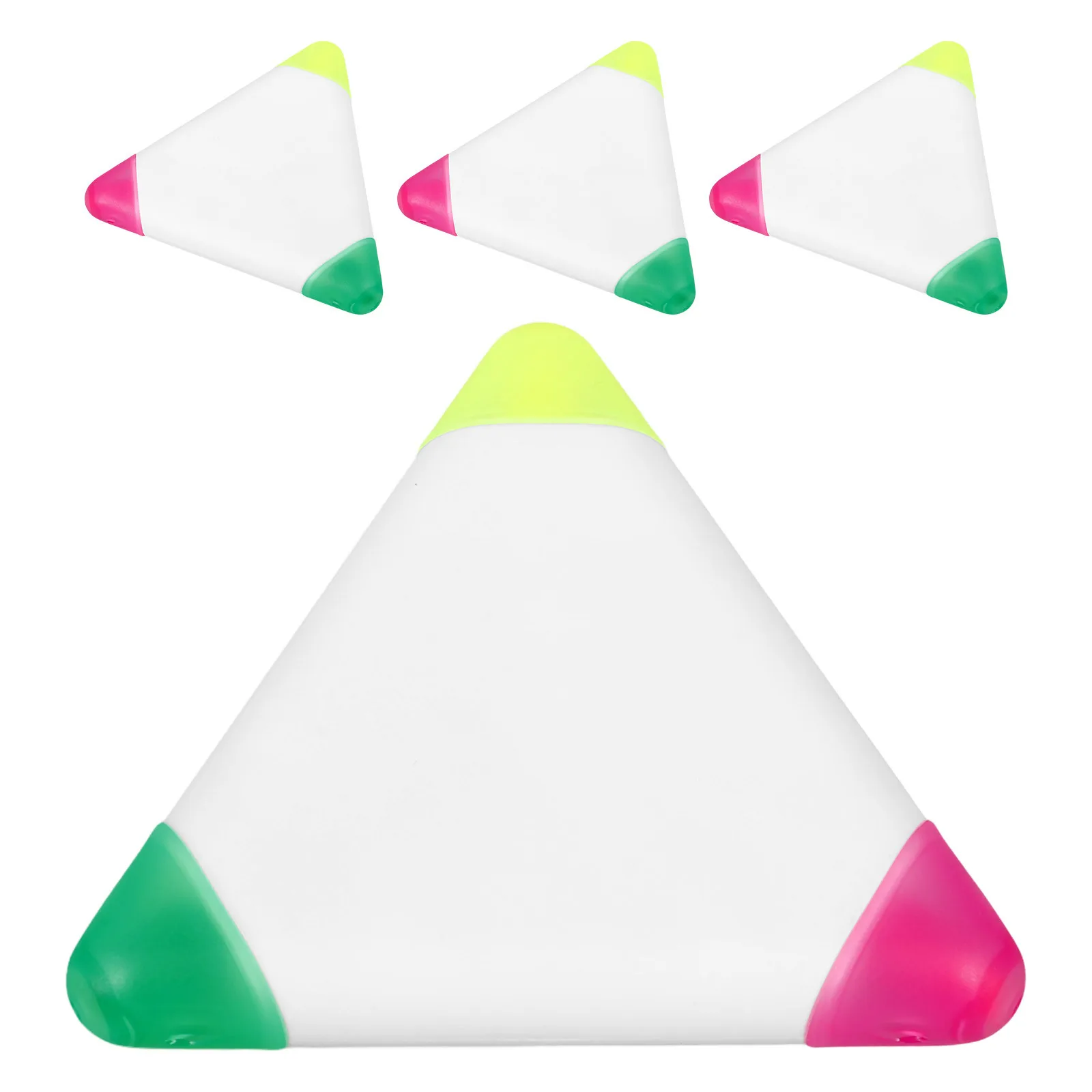 4pcs Triangular Highlighter Multicolored Strong Coverage Flat Design For Note Marking Study Office School Use Highlighters Pens