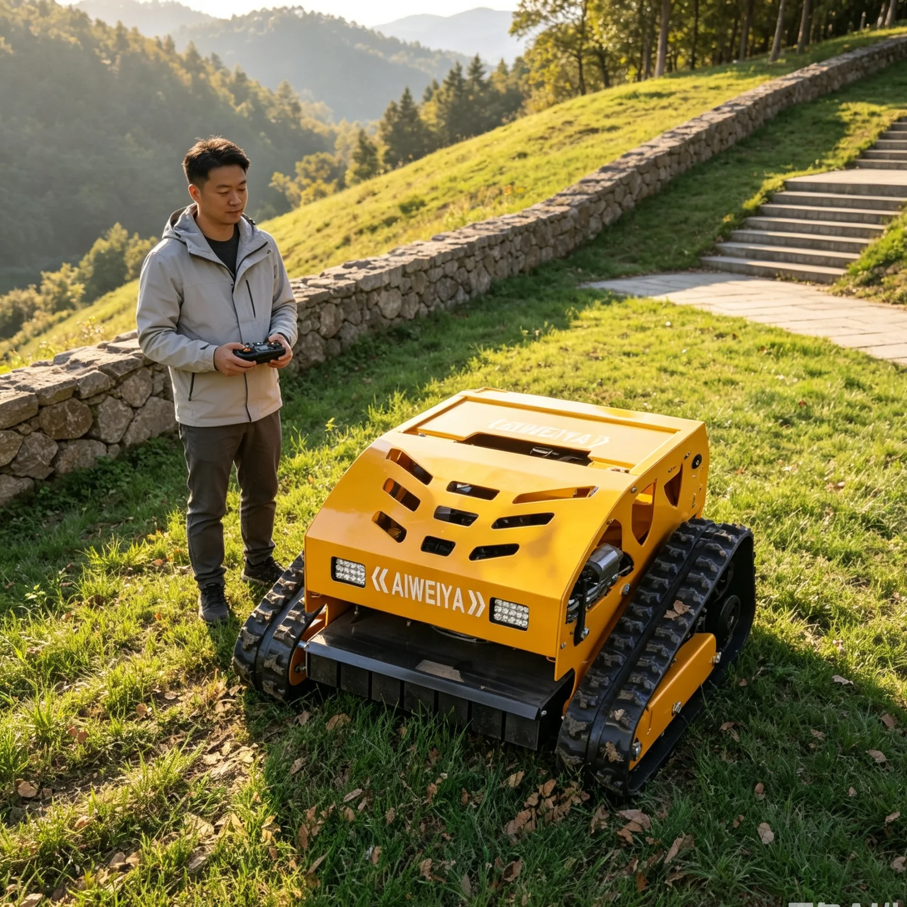 Customized Rural Hillside Cropland 550H Remote‑Controlled Lawn Mower, Upgradeable Industrial Remote, Optional Multi‑Color Select
