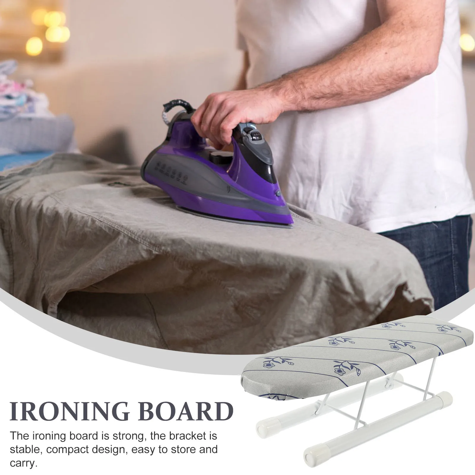 

Mini Tabletop Ironing Board Household Foldable Clothing Ironing Tool Compact Non-Slip Heat Resistant Portable Iron Board For