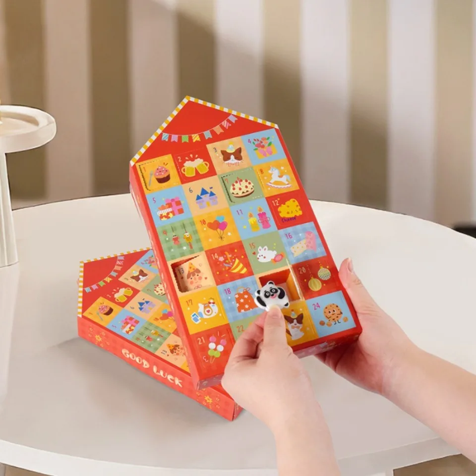 5/10/15 Stück Party-Geschenkbox, 24 Fächer, lustiger Poke mit Finger, DIY-Kinder-Countdown, Adventskalender, Überraschung, Blindbox, Navidad – Detail 2