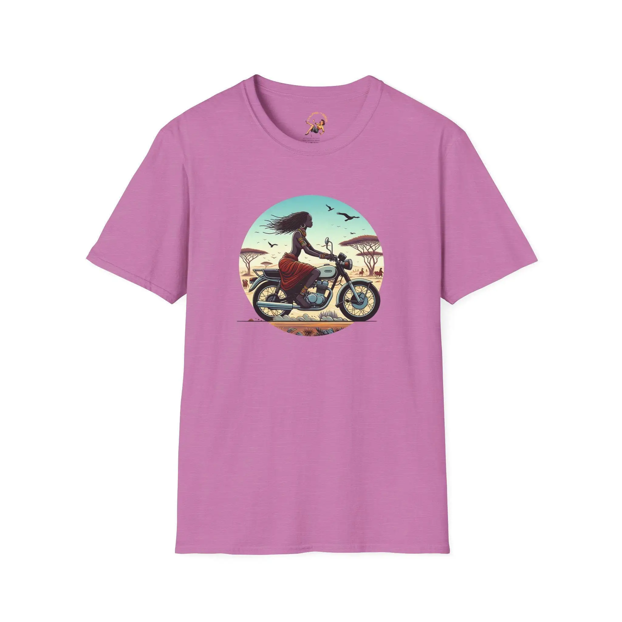 

Nilotic Woman Motorcycle T Shirt African Queen Biker Indigenous
