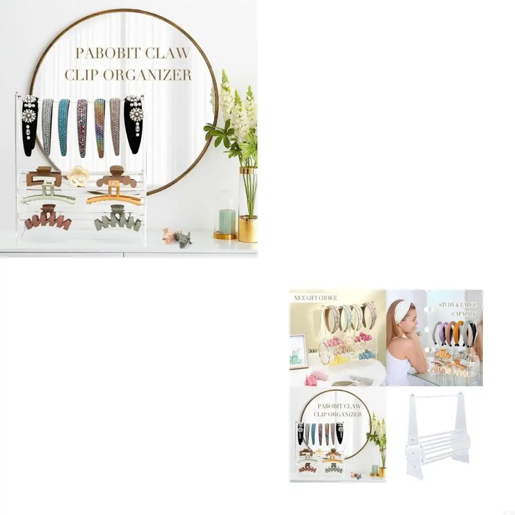 

Прочная акриловая стойка для хранения повязок на голову с многоуровневым дизайном для хранения аксессуаров для волос и украшений