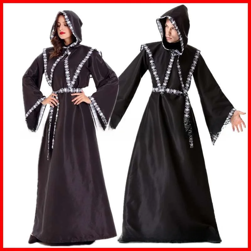 

Adult Male And Female Wizard Death Halloween Costume Cosplay Traditional Chinese Stage Performance Clothing Ethnic Fashion