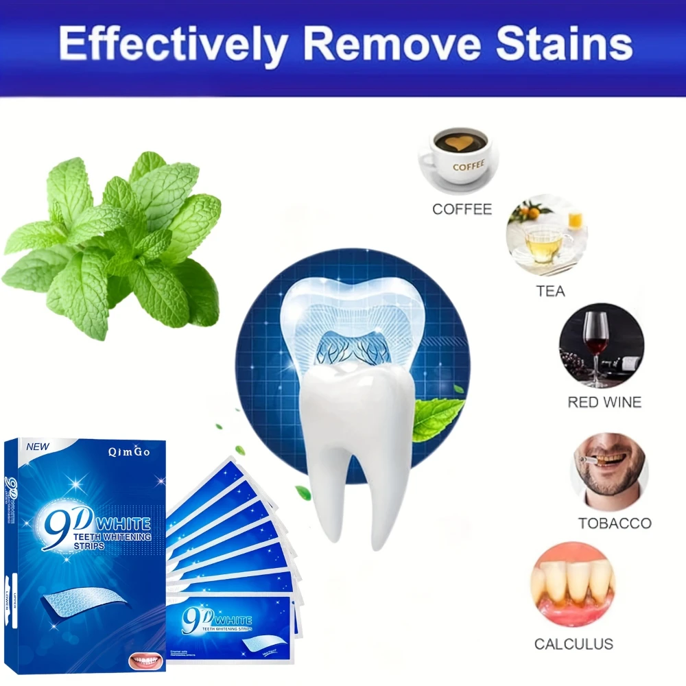 مجموعة تبييض الأسنان مكونة من 14 شريطًا، أسنان حساسة احترافية متوافقة مع إزالة البقع السريعة للتدخين والقهوة والنبيذ #6