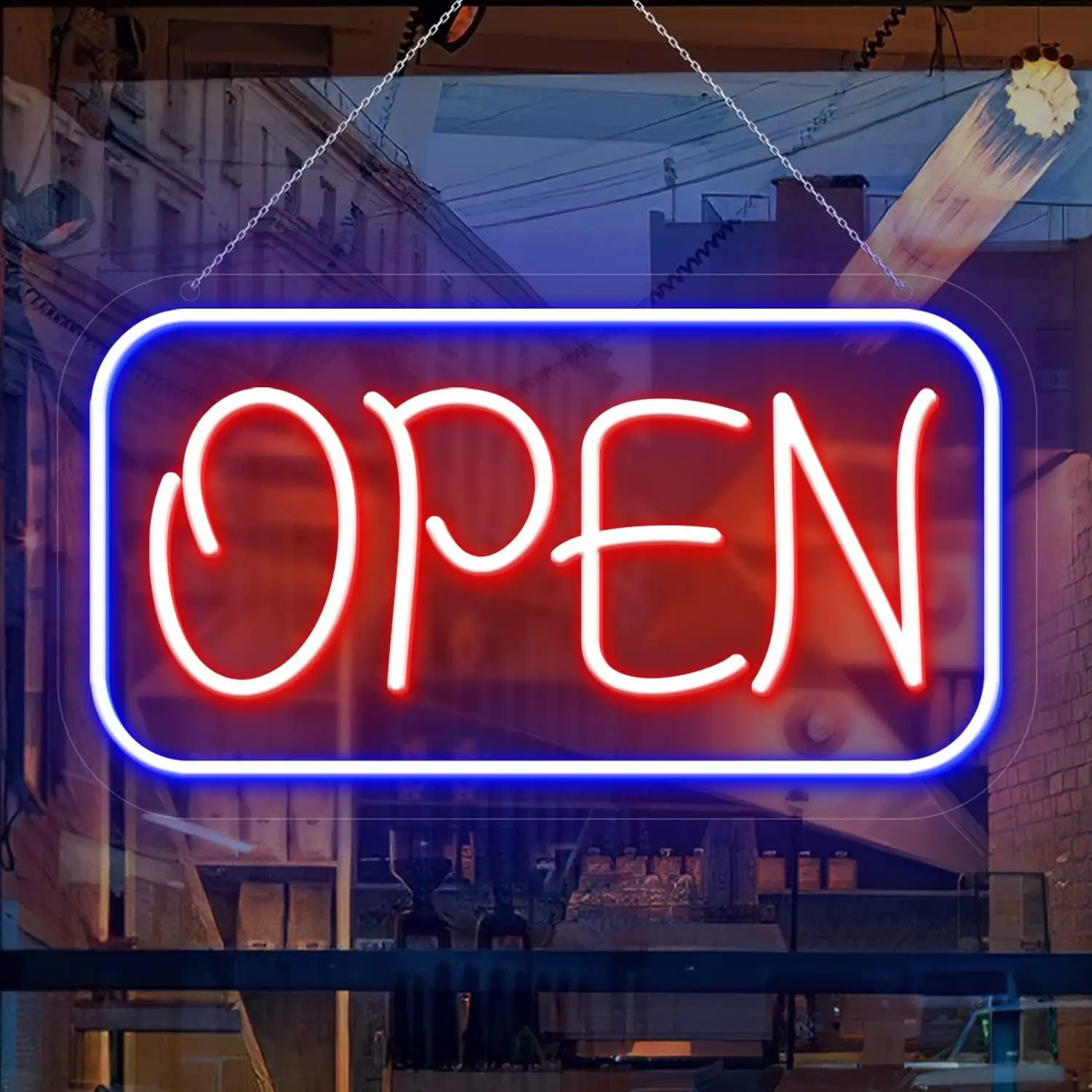 22/18/16/10inch Neon Open Sign for Business USB Dimmable LED Neon Light Sign for Stores Restaurants Retail Shops Window Decor