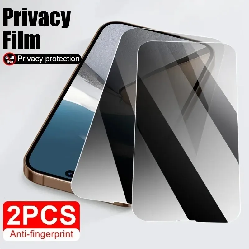 2Pcs Anti-peeping Tempered Glass Suitable for Iphone 16 15 14 Pro Max 11 12 13 Pro Mini 7 8Plus X XR XS Max Glass