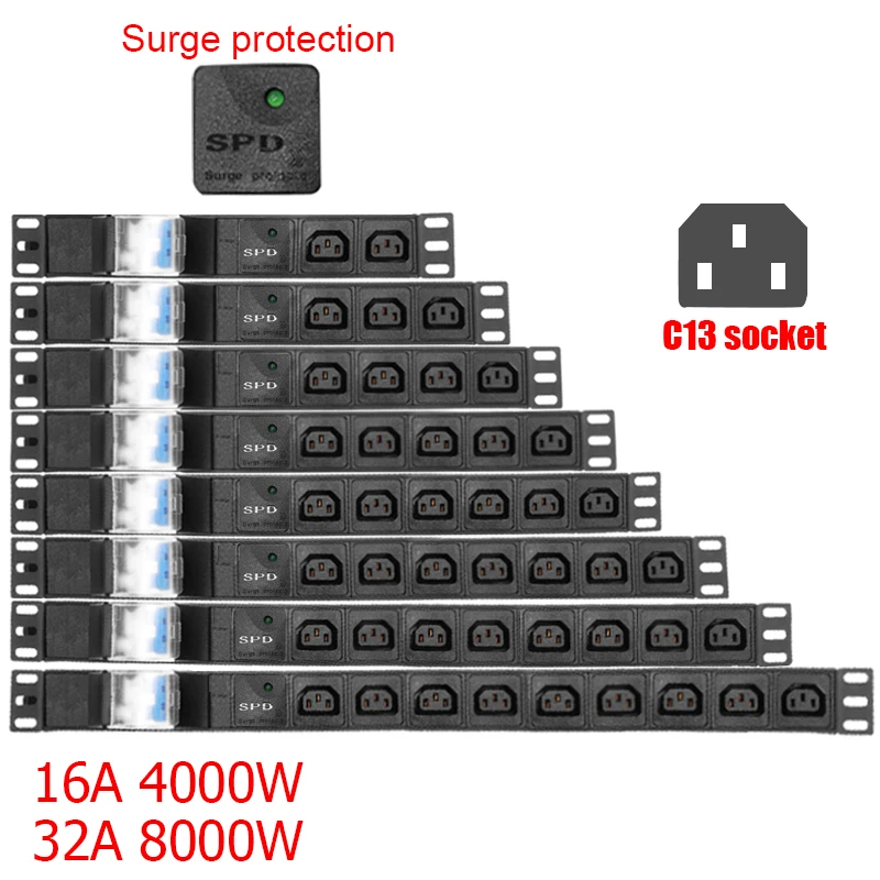 

Сетевой стеллаж, удлинитель SPD PDU, 16 А/4000 Вт, 32 А/8000 Вт, мощная розетка, 2-10 способов, разъем IEC C13, проводная плата без проводов