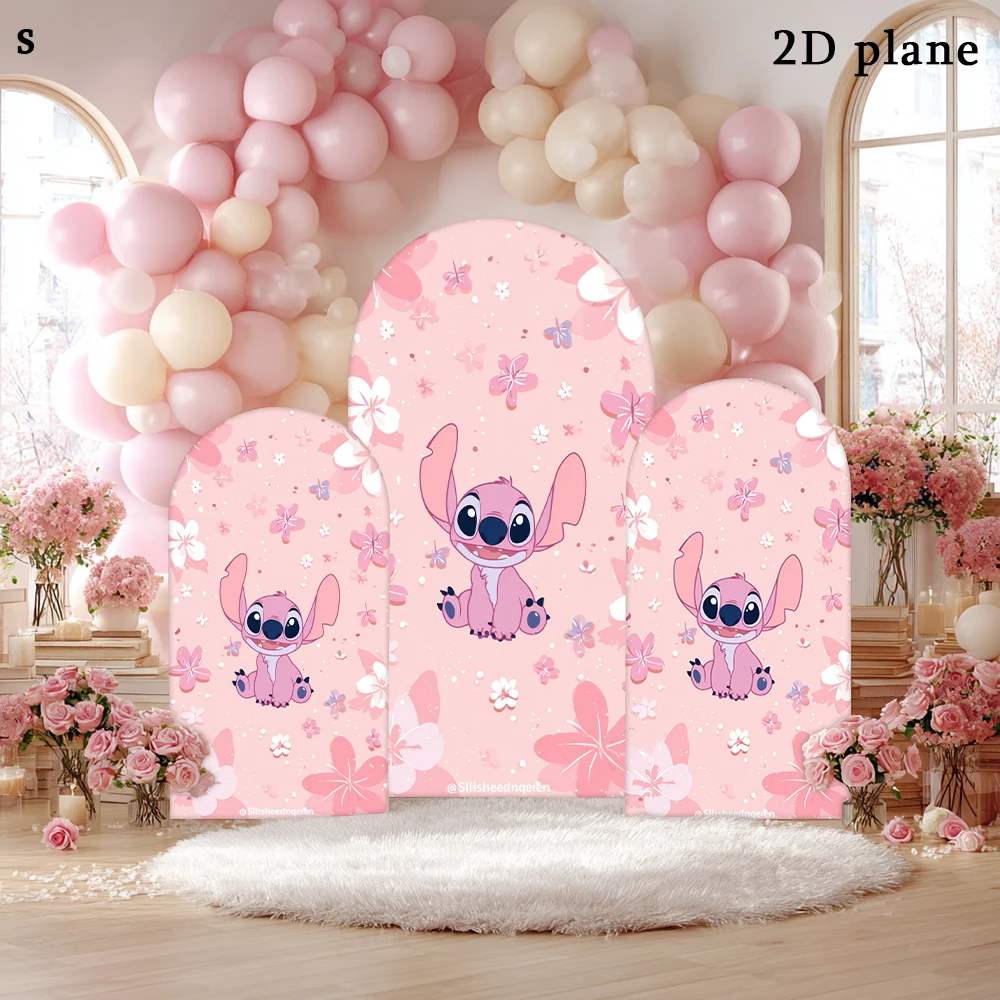 

Disney Stitch Pink Floral Party Backdrop