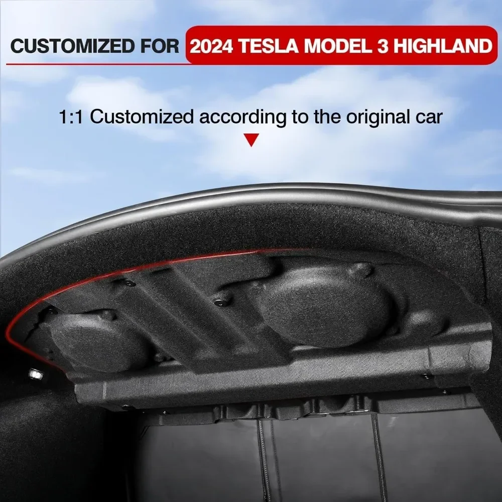 Noise Insulation Soundproofing Foam Trunk Sound Insulation Noise Reduction Accessory Compatible for Tesla Model 3 Highland 2024