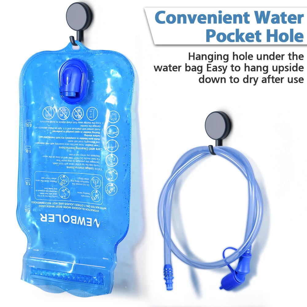 NEWBOLER Wasserblase, Wasserreservoir, Trinkrucksack, Aufbewahrungstasche, BPA-frei, 1,5 l, 2 l, 3 l, Lauf-Trinkweste, Rucksack – Detail 4