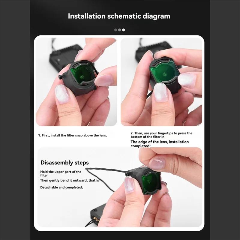 Pacote de filtro de lente ND JABS-Essential para DJI O4 Air Unit Pro com filtros ND8, ND16, ND32, ND64, UV, CPL