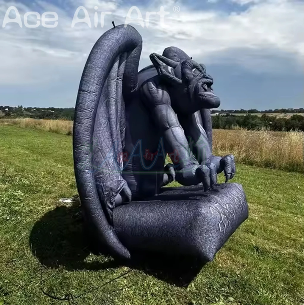 Novo design de halloween inflável vampiro morcego desmodus escultura em pedra balão monstro para publicidade