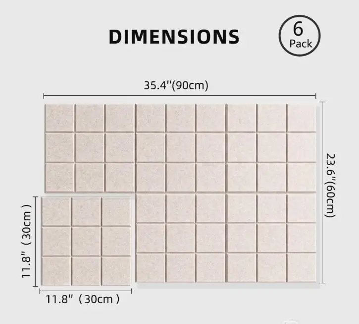 Felt Cork Tiles Bulletin Pin Board Sound-Absorbing Panels Soundproof Pads Acoustic Wall Panels Decoration For Home Ceiling Decor