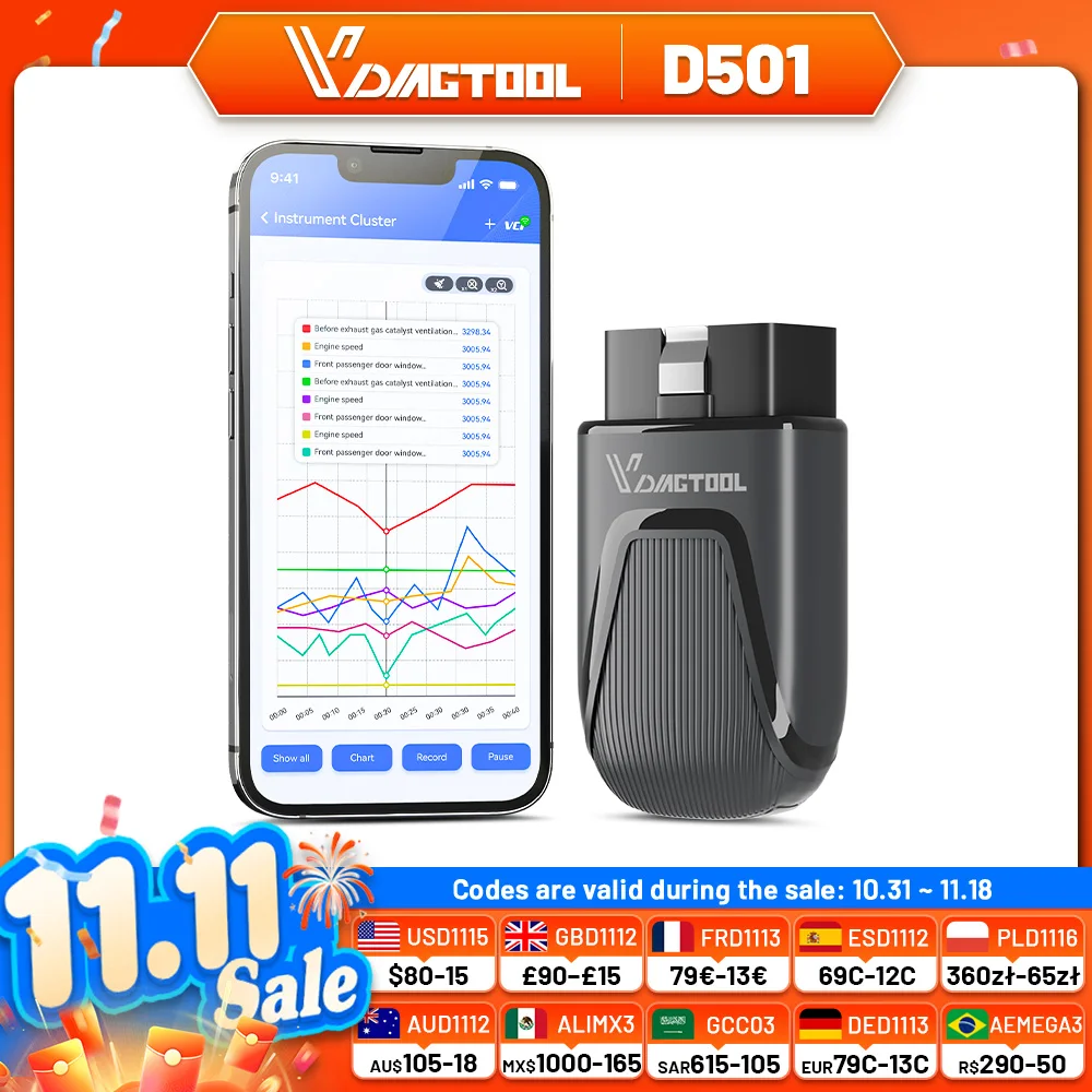 VDIAGTOOL D501 Car Scanner for GM Car Diagnostic Tools Auto VIN 28 Service Function Active Test Code Reader Lifetime Free Update