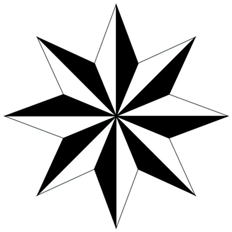 

Creative Wind Rose Star Funny Car/bumper/window Decal Stickers Full Car Stickers Personality Decoration DIY Color Size