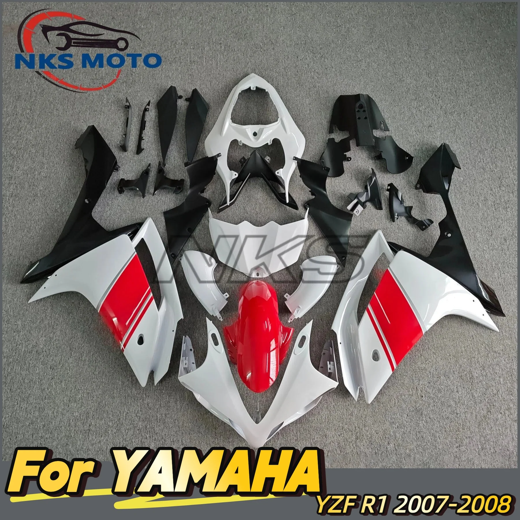 For Yamaha YZFR1 YZF R1 2007 2008 Motorcycle Bodywork New Red White Style Fairing Kit Body YZF-R1 07 08 Customized Color