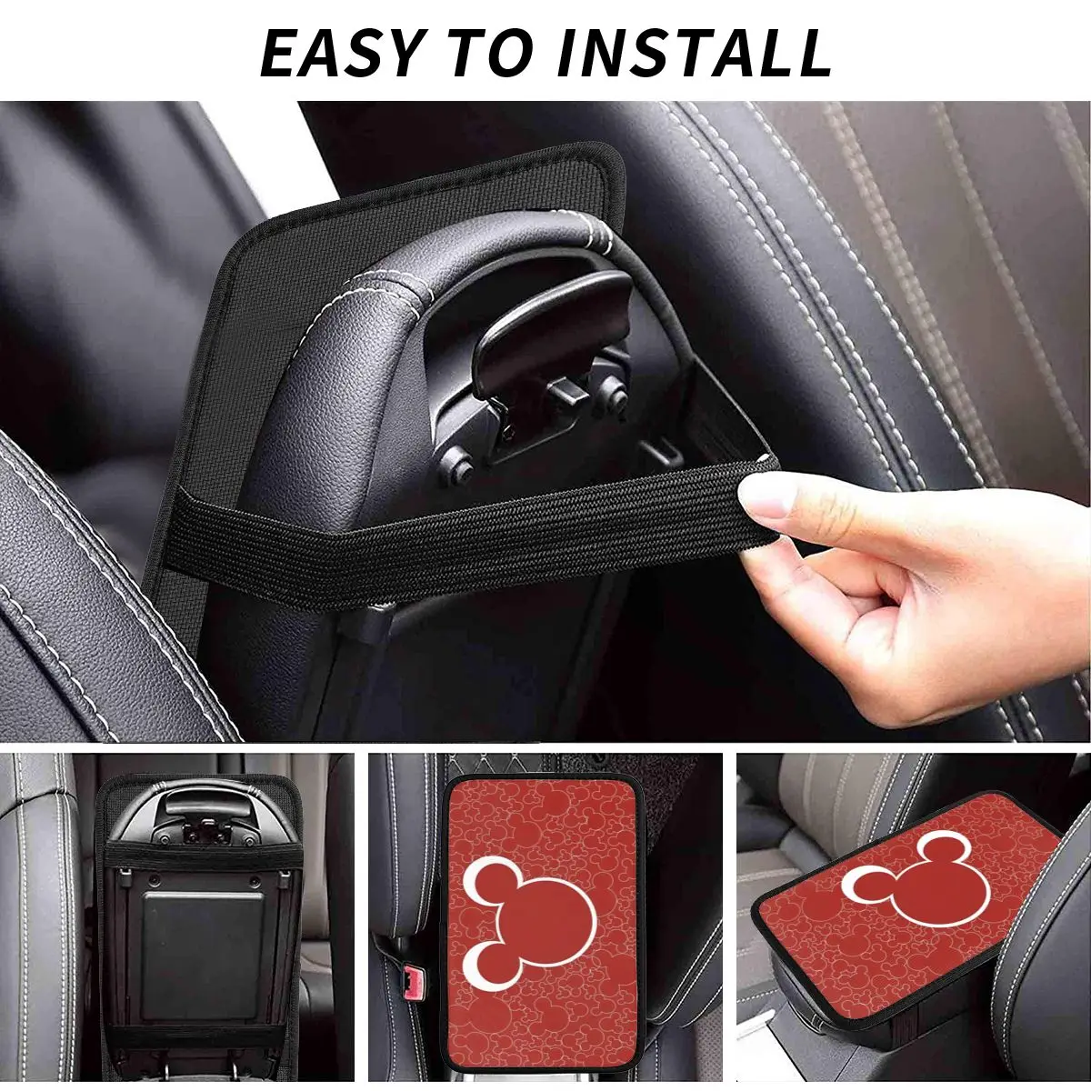 Mickey Mouse Car Armrest Cover Universal Waterproof Auto Arm Rest Covering