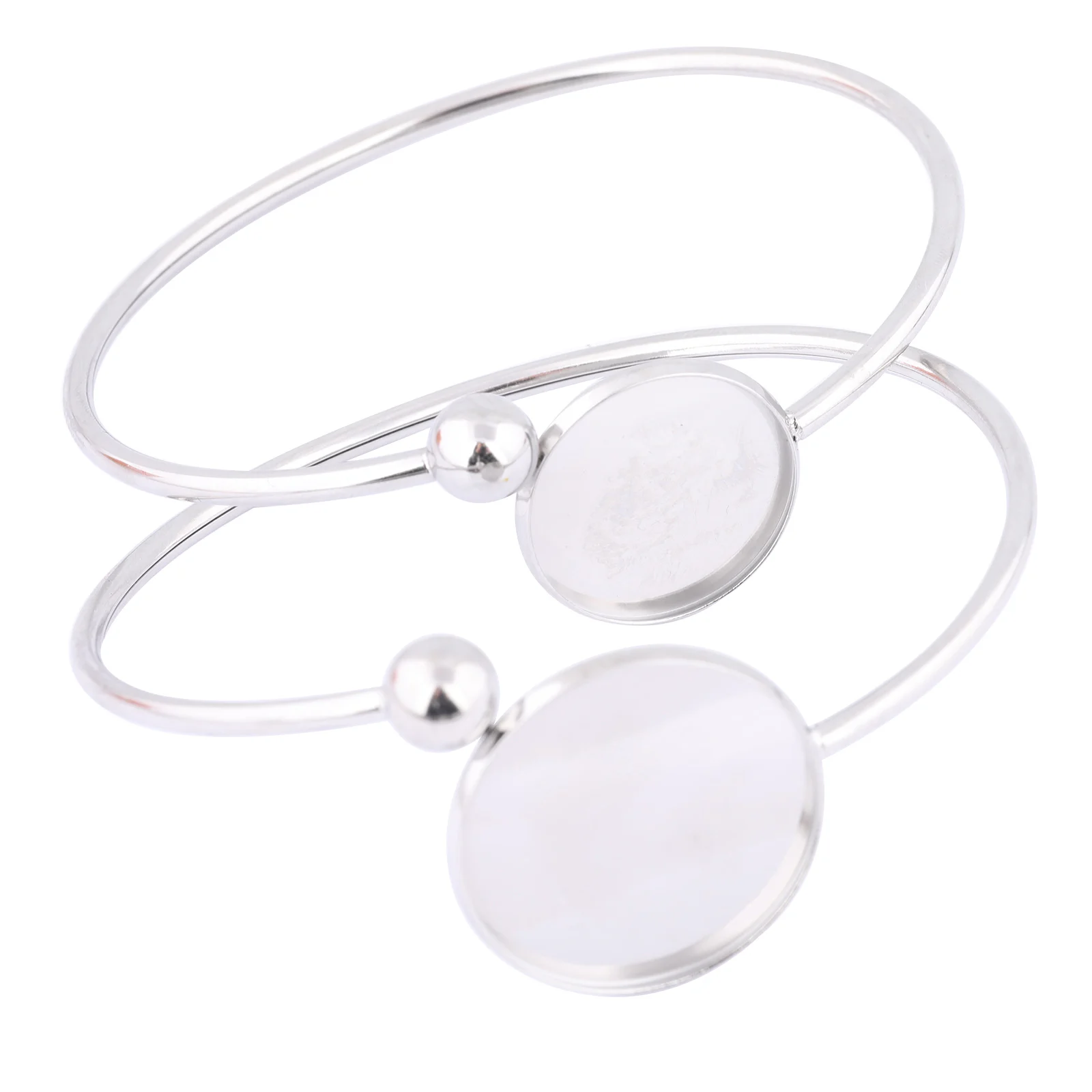 5 sztuk ze stali nierdzewnej duży mankiet zginana bransoletka ustawienia podstawy Fit 20mm 25mm Cabochon bransoletka Bezel półfabrykaty do tworzenia biżuterii