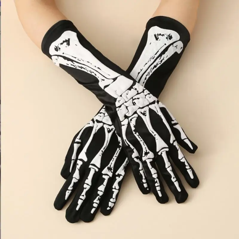 New Halloween Skeleton Skeleton Gloves Trick Dark Wind Convex Gloves Skeleton Ghost Festival Costume