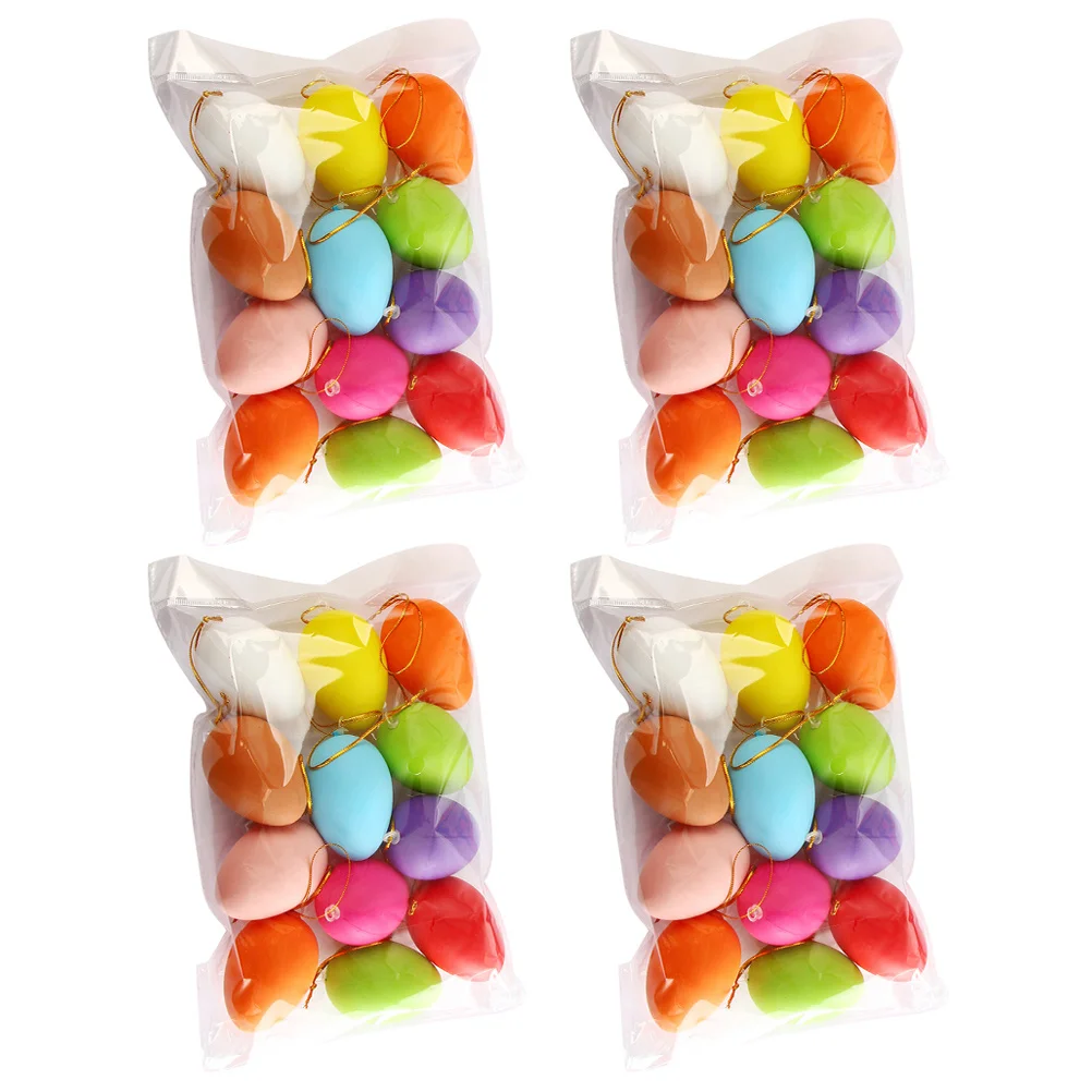 

48Pcs Plastic Easter Egg Shells Kid-Friendly Doodle Craft Set Burr-Free Hanging Decor for Holiday Party Supplies Gift Idea