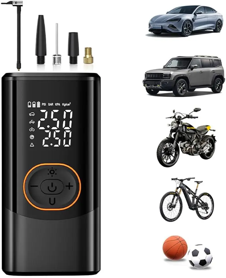 

Car Pump 150 PSI Portable Air Compressor for Auto Motorcycle Bike Balls with Gauge LED Display Black