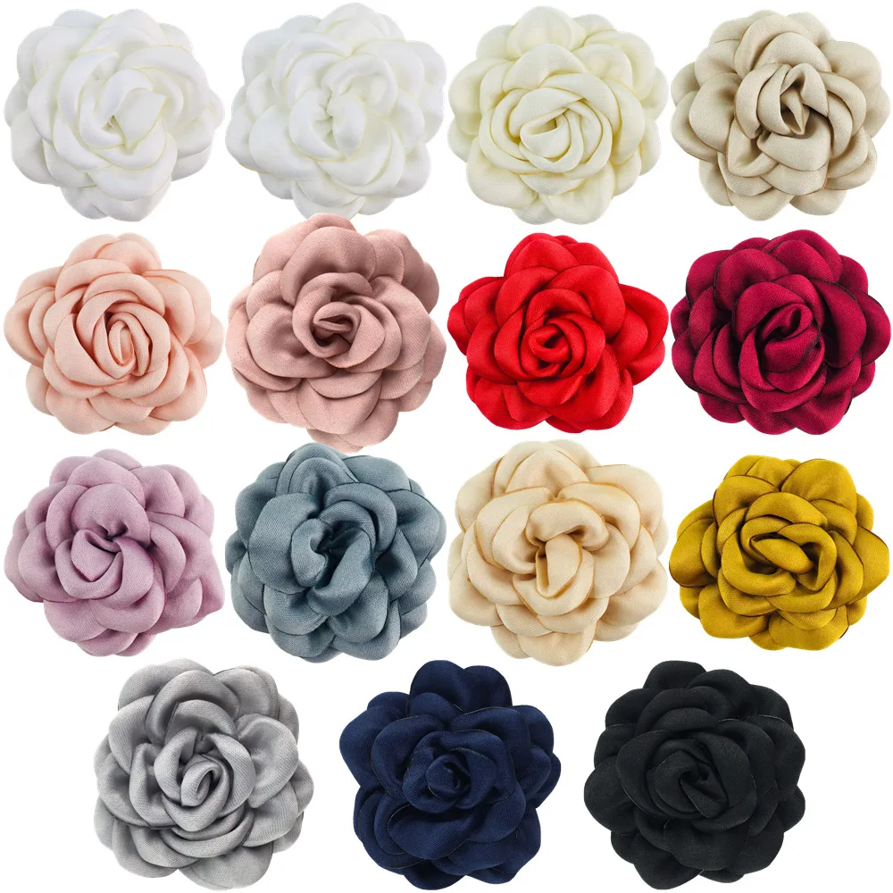 

100 Pcs/Lot, 2.15” Handmade Burned Hair flowers, Satin Fabric Flower For Wedding Hair Accessories