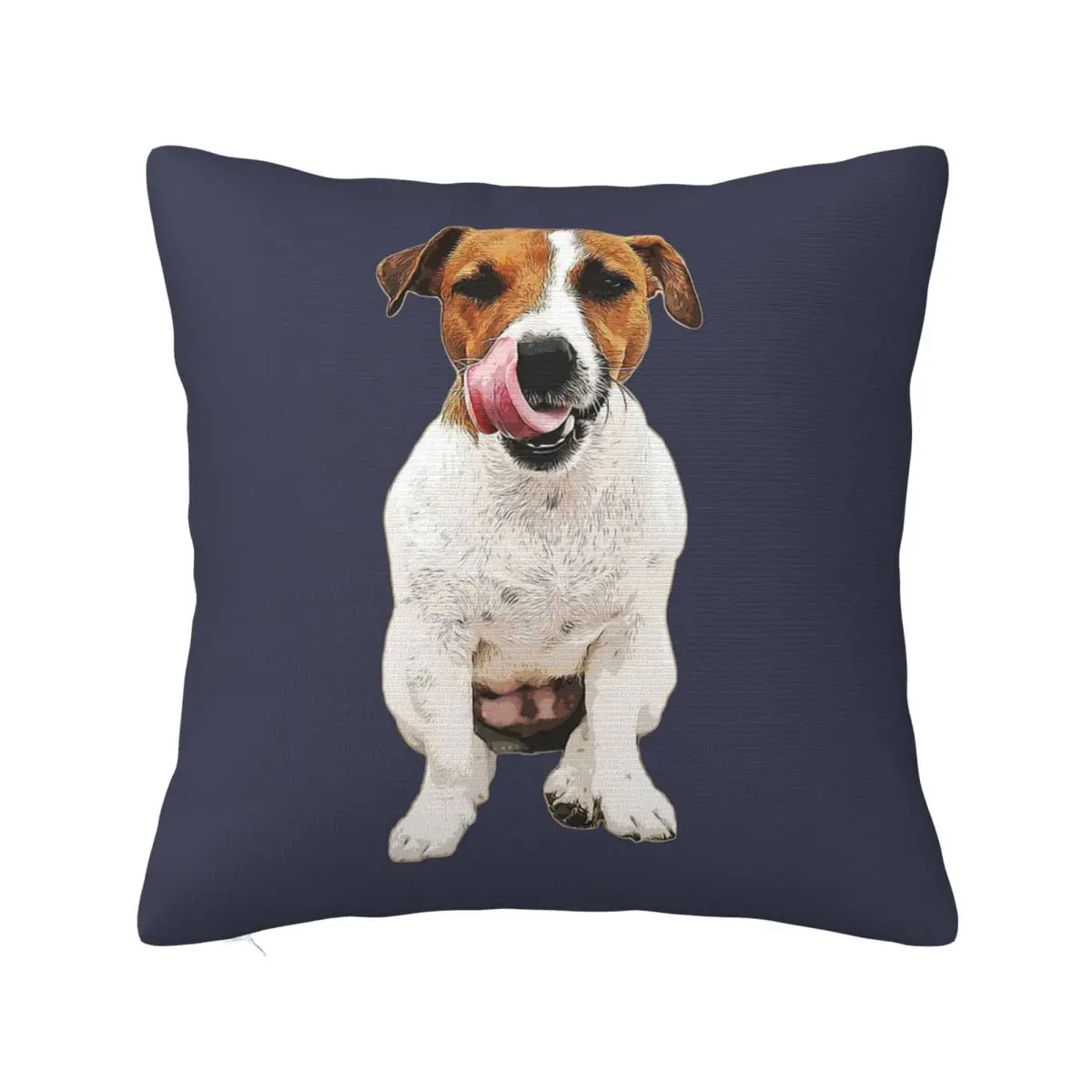 Jack Russell Terrier Dog Cute Wink And Lick Square Pillowcase Pillow Cover Cushion Zip Comfort Throw Pillow for Home Living Room