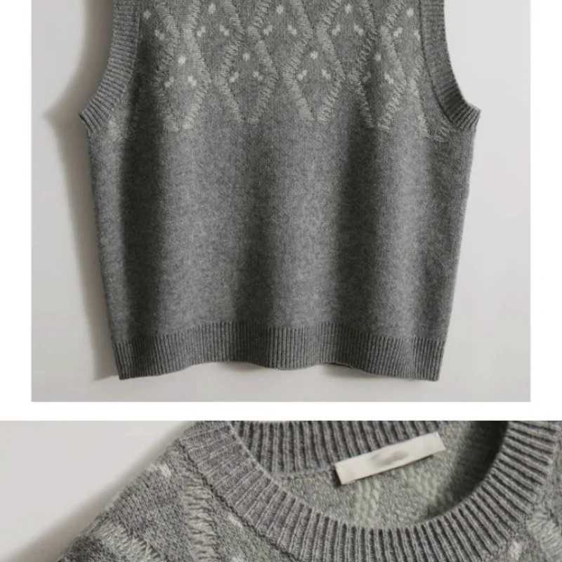 2023 nuova moda autunno e inverno semplice girocollo piccola fragranza temperamento contrasto colore Casual allentato maglia a strati gilet