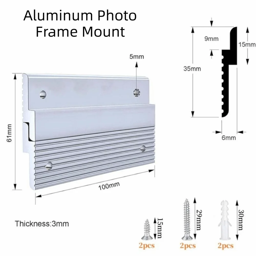 100mm/152mm Picture Frame Hanging Z Clamps Z Clamp Aluminum Metal Brackets Bracket Style French Cleat System Picture Hanger